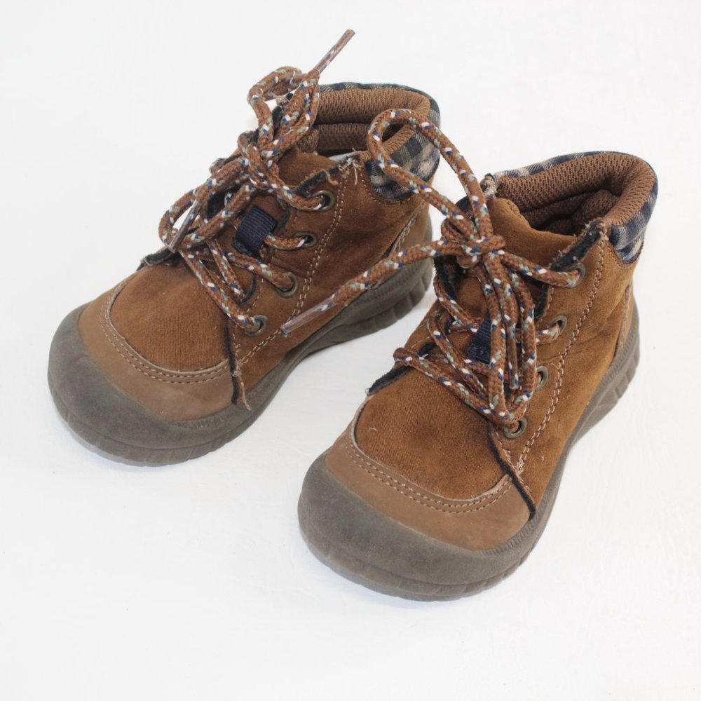 Osh Kosh B'gosh Benito Size 6 Baby Toddler Brown Leather Lace Up Boots #128 - Picture 5 of 11